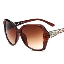 优雅几何框架时尚眼镜沙滩配饰女士眼镜遮阳镜夏季海滩度假、户外、旅行寺庙装饰优雅风格超大蝴蝶框架 - 黑色 - 查看 5