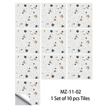 10入組水磨石外觀PVC防水耐磨啞光地板貼紙 - 彩色 - 查看 6