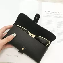 1入組眼鏡盒女士皮革柔軟眼鏡袋時尚便攜太陽眼鏡盒型包配件眼鏡殼套太陽眼鏡盒