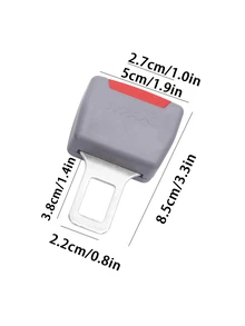 2pcs Car Seat Belt Buckle - Grey - View 2