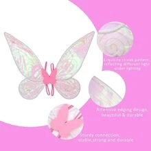 6pcs Fairy Costume With Elf Ears & Flower Wreath - White - View 8