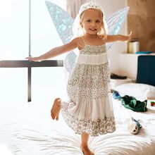 6pcs Fairy Costume With Elf Ears & Flower Wreath - White - View 5