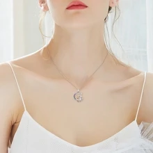 1 mặt dây chuyền BFF Sisters mới về, thiết kế tối giản, vòng cổ cá nhân hóa - Bạc - Xem 5