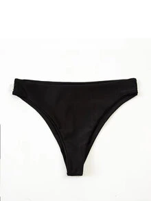 Solid V Neck Bikini Set For Summer Beach