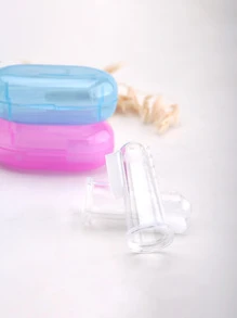 1入組矽膠寵物牙刷盒軟指牙刷狗牙刷套裝呼吸牙齒護理工具狗牙齒清潔用品 - 無色 - 查看 5