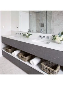 Màu xám mờ bằng đá cẩm thạch Giấy tiếp xúc Bóc và dính Mặt bàn Giấy dán tường PVC có thể tháo rời Cuộn giấy dán tường tự dính không thấm nước cho tủ bếp Kệ ngăn kéo Lót - Màu Xám nhạt - Xem 7