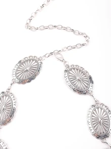 紋理質感金屬腰鏈 - 銀色 - 查看 7