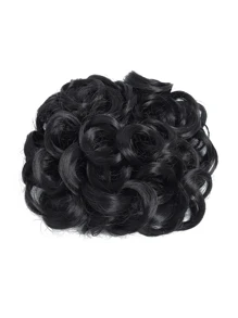 Claw Clip Messy Bun Hair Piece Wavy Curly Hair Bun Clip In Claw Chignon Ponytail Hairpieces Synthetic Tousled Updo Hair Extensions Scrunchie Hairpiece For Women - Black - View 4