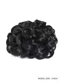Claw Clip Messy Bun Hair Piece Wavy Curly Hair Bun Clip In Claw Chignon Ponytail Hairpieces Synthetic Tousled Updo Hair Extensions Scrunchie Hairpiece For Women - Black - View 2