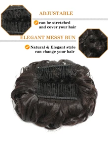 Claw Clip Messy Bun Hair Piece Wavy Curly Hair Bun Clip In Claw Chignon Ponytail Hairpieces Synthetic Tousled Updo Hair Extensions Scrunchie Hairpiece For Women