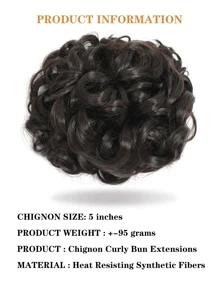 Claw Clip Messy Bun Hair Piece Wavy Curly Hair Bun Clip In Claw Chignon Ponytail Hairpieces Synthetic Tousled Updo Hair Extensions Scrunchie Hairpiece For Women