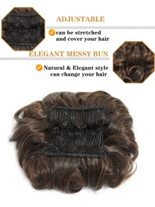 爪夾凌亂髮髻髮片波浪捲髮髮髻夾爪髮髻馬尾假髮合成凌亂高髻接髮女式髮圈假髮 - 彩色 - 查看 6