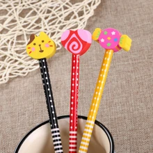 4入組卡通裝飾的鉛筆帶橡皮擦