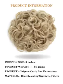 Claw Clip Messy Bun Hair Piece Wavy Curly Hair Bun Clip In Claw Chignon Ponytail Hairpieces Synthetic Tousled Updo Hair Extensions Scrunchie Hairpiece For Women - Multicolor - View 3