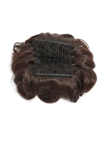 爪夾凌亂髮髻髮片波浪捲髮髮髻夾爪髮髻馬尾假髮合成凌亂高髻接髮女式髮圈假髮 - Dark Brown - 查看 4