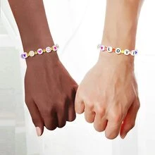 Set 28 cuadro alfabeto , con corazón & emoji con cuenta - Multicolor - Ver 3