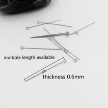 100入組16mm-50mm可選擇不銹鋼眼睛頭針首飾配件耳環串珠