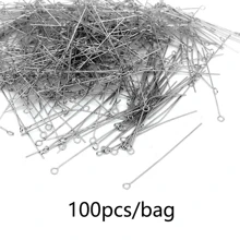 100入組16mm-50mm可選擇不銹鋼眼睛頭針首飾配件耳環串珠