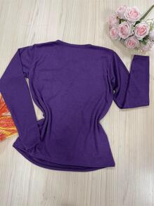 Women T-Shirts - Purple - View 2