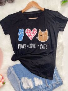 Women T-Shirts - 黑色 - 查看 1
