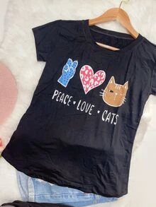 Women T-Shirts - 黑色 - 查看 2