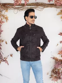Men Jackets & Coats - Rust Brown - View 1