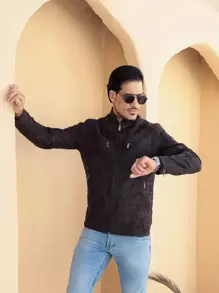 Men Jackets & Coats - Rust Brown - View 2