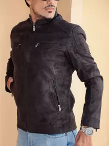 Men Jackets & Coats - Rust Brown - View 3