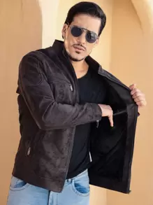 Men Jackets & Coats - Rust Brown - View 4