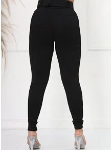 Women Pants - 黑色 - 查看 4