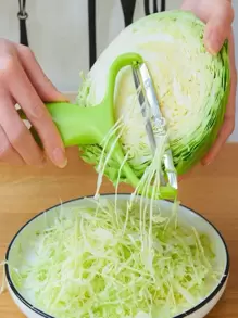 1pc Stainless Steel Cabbage Grater - A Multifunctional Kitchen Tool For Peeling, Shredding Slicing Veggies Fruits!