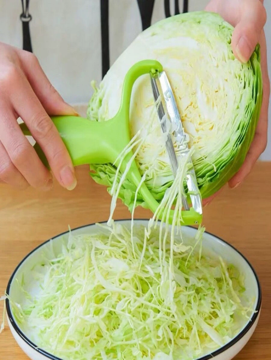 1pc Stainless Steel Cabbage Grater - A Multifunctional Kitchen Tool For Peeling, Shredding Slicing Veggies Fruits!