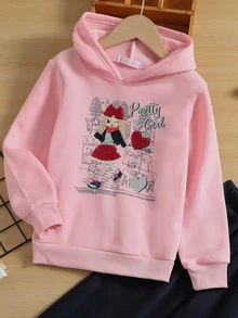Conjunto Pants Sudadera y Joggers Niña 6-16 Años bordado peluche con Gorro y Bolsilita Muñeca - Rosa - Ver 2