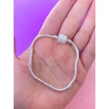Pulseira para Berloques Trabalhada Banhada a Prata 925 - Prata - Visão 1