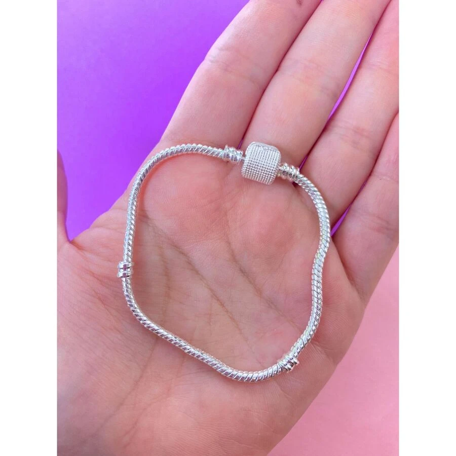 Pulseira para Berloques Trabalhada Banhada a Prata 925 - Prata - Visão 1