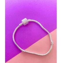Pulseira para Berloques Trabalhada Banhada a Prata 925 - Prata - Visão 2