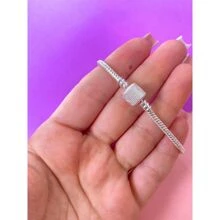Pulseira para Berloques Trabalhada Banhada a Prata 925 - Prata - Visão 3