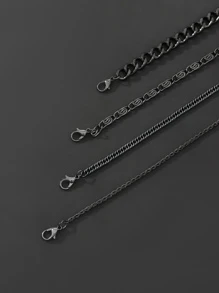 4pcs/Set Unisex Stainless Steel Minimalist Bracelet, Vacation Style Beach Hand Jewelry