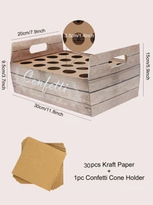 1 Vân Gỗ Confetti Nón Giá Đỡ & 30 Chiếc Giấy Kraft, Sinh Nhật Tiệc Cưới Nền Trang Trí Vật Dụng - Nhiều màu - Xem 4