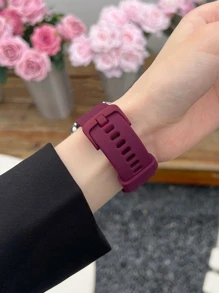Dây đeo đồng hồ silicon rắn tương thích với Apple Watch - Hồng - Xem 3