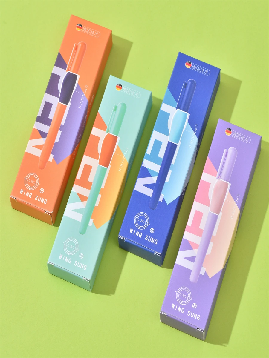 簡單便攜素色學生鋼筆帶黑色墨盒，附贈藍色墨盒 - 黃色 - 查看 1