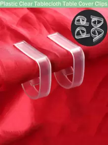 10 cái/bộ Kẹp Khăn Trải Bàn Bằng Nhựa Trong Suốt Cho Váy Khăn Trải Bàn Tiệc - Nhiều màu - Xem 1