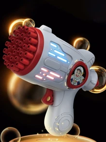 1個卡通太空人泡泡槍,電動玩具泡泡槍,適合作為兒童禮物