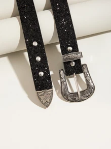 Thắt lưng trang trí phương Tây - màu đen - Xem 3