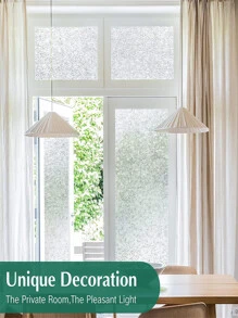 1卷磨砂窗戶隱私膜：水晶玻璃膜，無膠靜電膜，防紫外線窗戶貼膜，家庭辦公室單向視覺阻擋 - 白色 - 查看 3