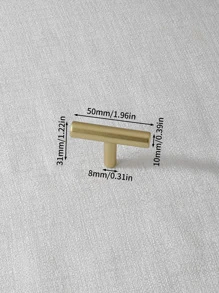 1入組鋁合金櫥櫃拉,現代金色抽屜把手 - 金色 - 查看 3