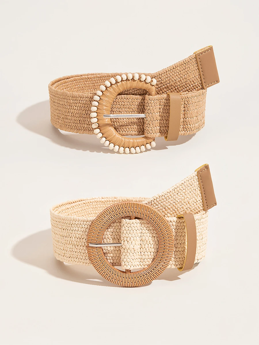 2入組圓扣編織腰帶波西米亞風格 - 彩色 - 查看 1