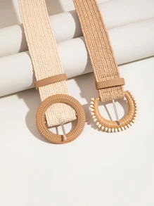 2入組圓扣編織腰帶波西米亞風格 - 彩色 - 查看 3