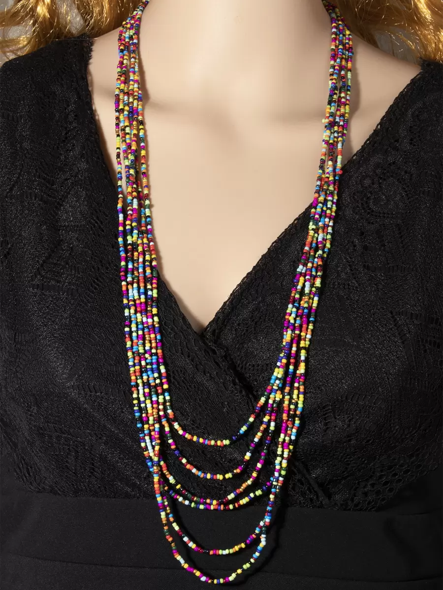 波西米亚风格多层彩色串珠项链，适合情人节、音乐节、暑假礼物、妈妈、母亲、母亲节、礼物