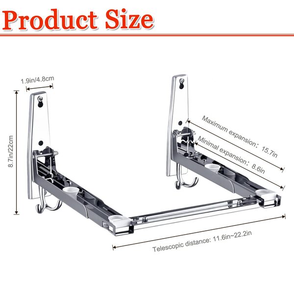 Microwave Bracket Wall Mount, Stainless Steel Microwave Oven Stand